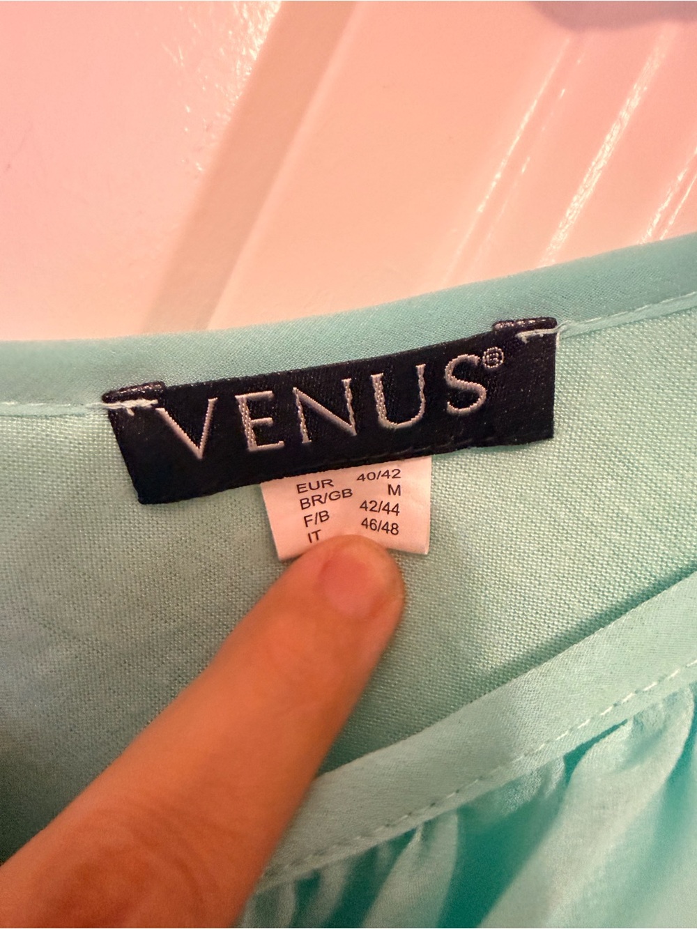 Venus Mint Green Ruffle Front Tank Top M - Picture 6 of 7